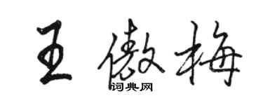 骆恒光王傲梅行书个性签名怎么写