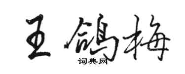 骆恒光王鸽梅行书个性签名怎么写
