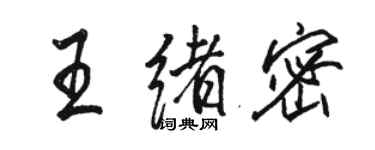 骆恒光王绪密行书个性签名怎么写