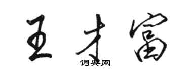 骆恒光王才富行书个性签名怎么写