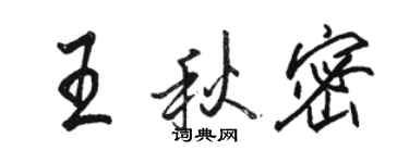 骆恒光王秋密行书个性签名怎么写