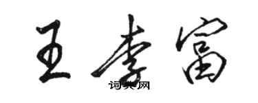 骆恒光王李富行书个性签名怎么写