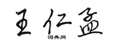 骆恒光王仁孟行书个性签名怎么写