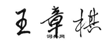 骆恒光王章棋行书个性签名怎么写