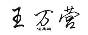 骆恒光王万营行书个性签名怎么写