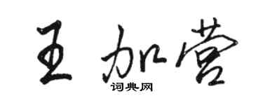 骆恒光王加营行书个性签名怎么写