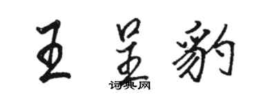 骆恒光王呈豹行书个性签名怎么写