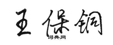 骆恒光王保铜行书个性签名怎么写