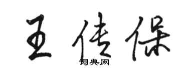 骆恒光王传保行书个性签名怎么写