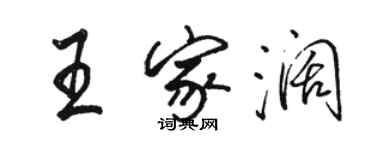 骆恒光王家阔行书个性签名怎么写