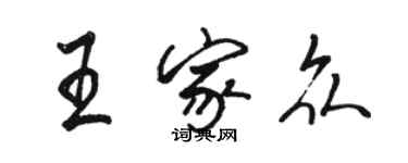 骆恒光王家众行书个性签名怎么写