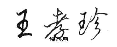 骆恒光王孝珍行书个性签名怎么写