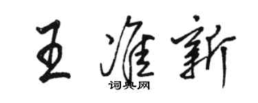 骆恒光王准新行书个性签名怎么写