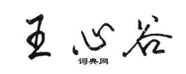 骆恒光王心谷行书个性签名怎么写