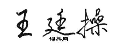 骆恒光王廷操行书个性签名怎么写