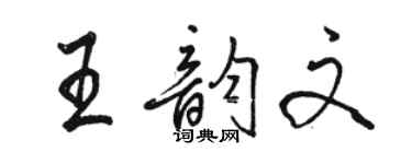 骆恒光王韵文行书个性签名怎么写