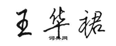 骆恒光王华裙行书个性签名怎么写