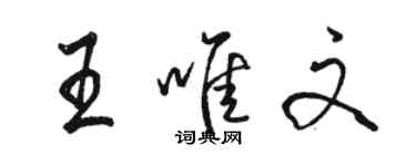 骆恒光王唯文行书个性签名怎么写