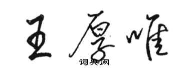 骆恒光王厚唯行书个性签名怎么写