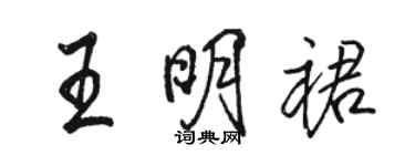 骆恒光王明裙行书个性签名怎么写