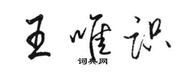 骆恒光王唯识行书个性签名怎么写