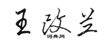 骆恒光王改兰行书个性签名怎么写