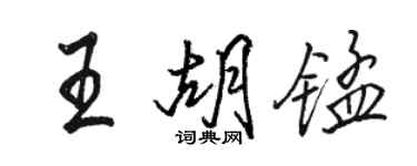 骆恒光王胡锰行书个性签名怎么写