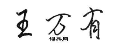 骆恒光王万有行书个性签名怎么写