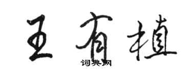 骆恒光王有植行书个性签名怎么写