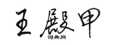 骆恒光王殿甲行书个性签名怎么写