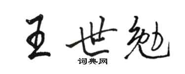 骆恒光王世勉行书个性签名怎么写