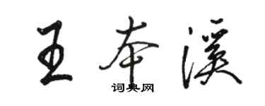 骆恒光王本溪行书个性签名怎么写