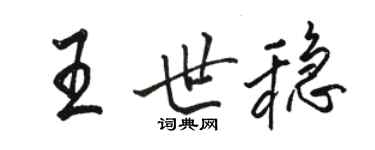 骆恒光王世稳行书个性签名怎么写