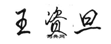 骆恒光王资旦行书个性签名怎么写