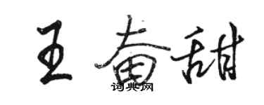 骆恒光王奋甜行书个性签名怎么写