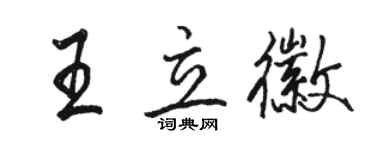 骆恒光王立徽行书个性签名怎么写