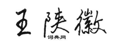 骆恒光王陕徽行书个性签名怎么写