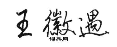 骆恒光王徽遇行书个性签名怎么写