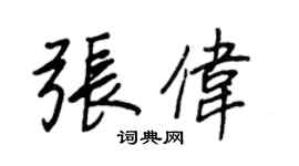 王正良张伟行书个性签名怎么写