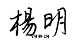 王正良杨明行书个性签名怎么写