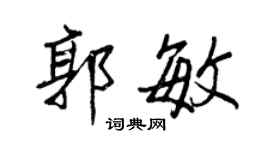 王正良郭敏行书个性签名怎么写