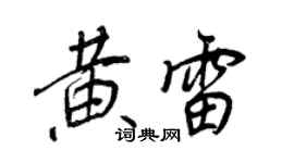 王正良黄雷行书个性签名怎么写