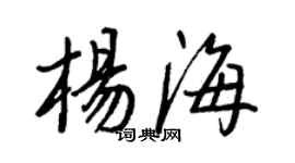 王正良杨海行书个性签名怎么写