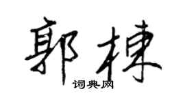 王正良郭栋行书个性签名怎么写
