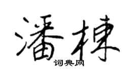 王正良潘栋行书个性签名怎么写