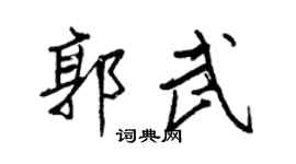 王正良郭武行书个性签名怎么写