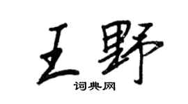 王正良王野行书个性签名怎么写