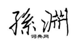 王正良孙渊行书个性签名怎么写
