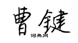 王正良曹键行书个性签名怎么写