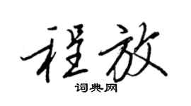 王正良程放行书个性签名怎么写
